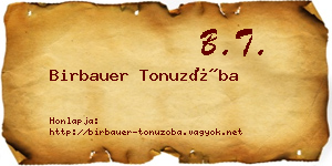 Birbauer Tonuzóba névjegykártya